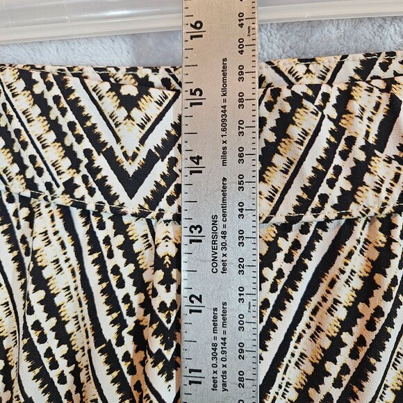 Lane Bryant 22/24 Print Wide-Leg Pants Elastic Waist Black White Career date - Picture 5 of 12